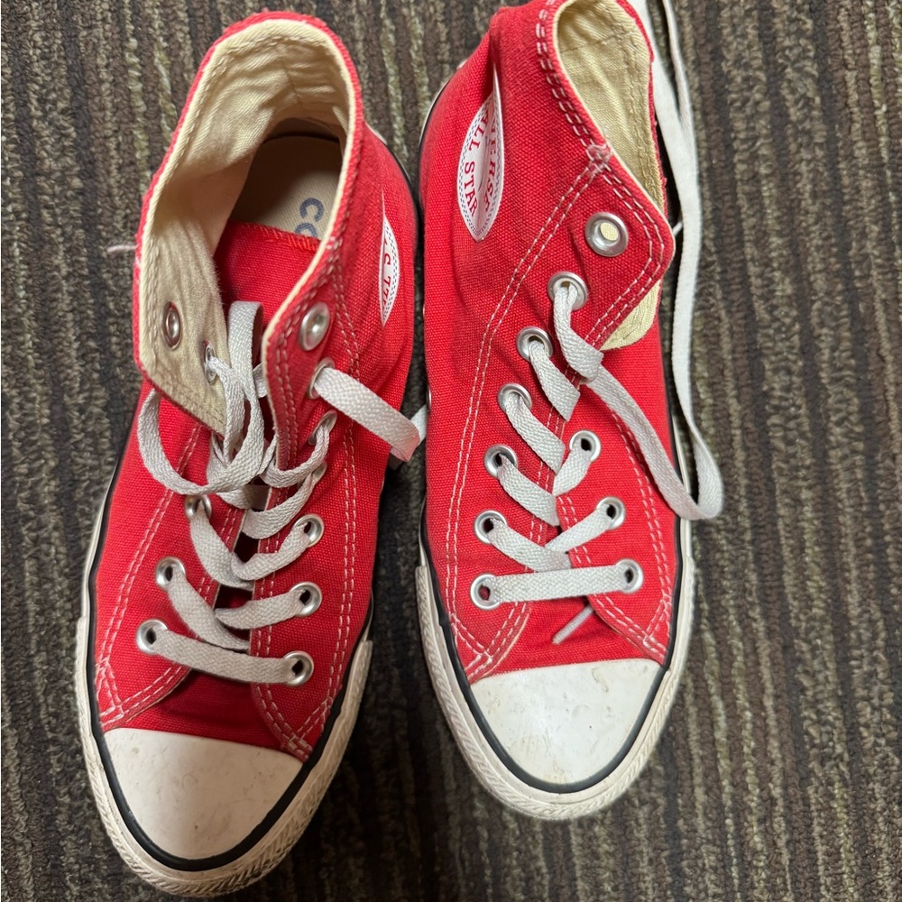 Women’s Red Converse High-Top Sneakers